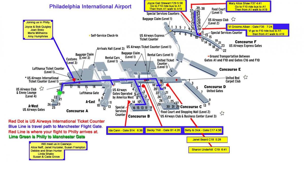 airport Philadelphia mappa