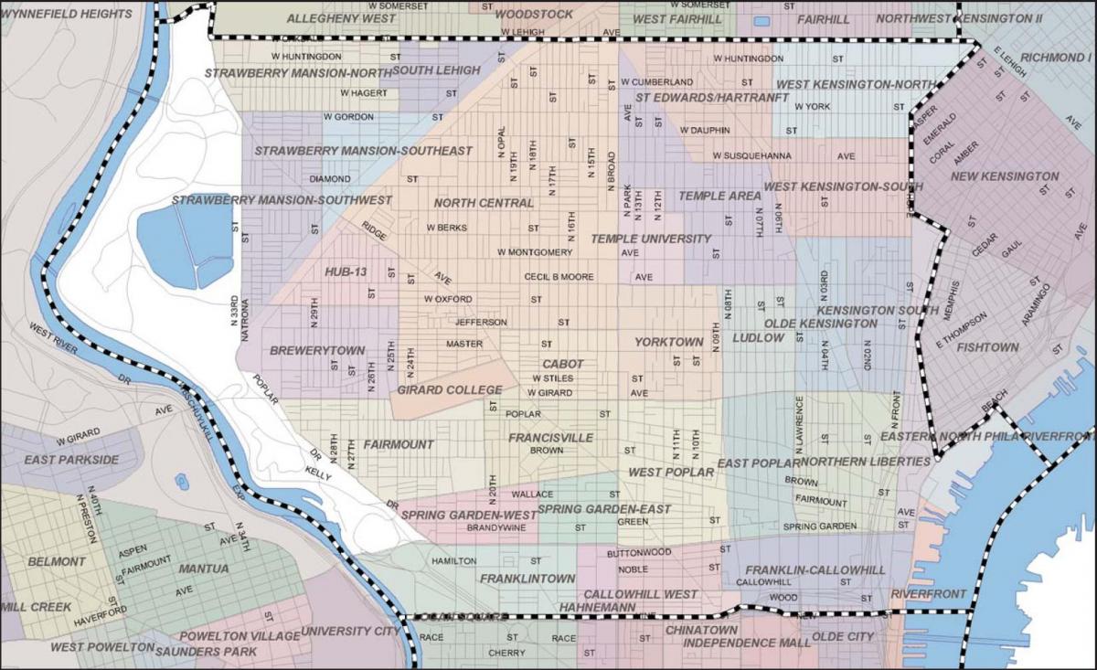 mappa di Philadelphia badlands