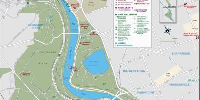 Mappa di fairmount park di Philadelphia