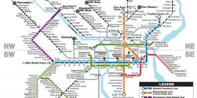 Mappa della metropolitana di Philadelphia