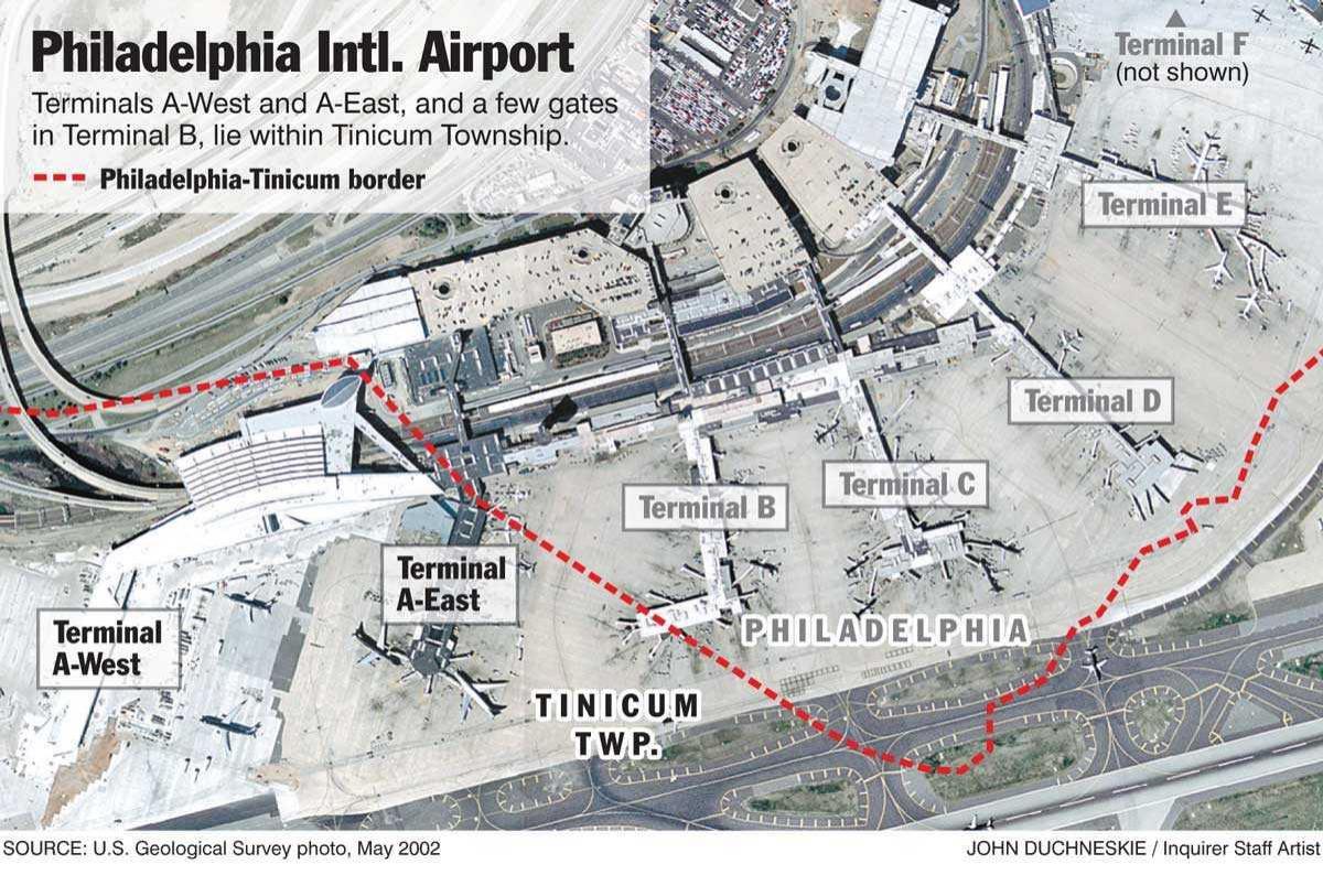 Aeroporto internazionale di Philadelphia mappa