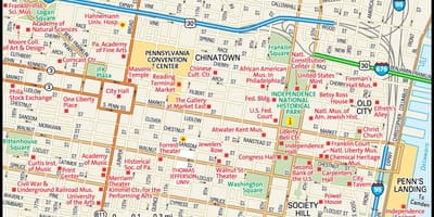 Mappa del centro di Philadelphia