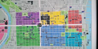 Mappa del centro di Philadelphia