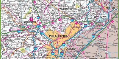 Area di Philadelphia mappa