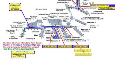 Mappa aeroporto di Philadelphia