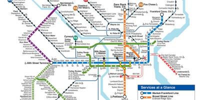 La mappa della metropolitana di Philadelphia